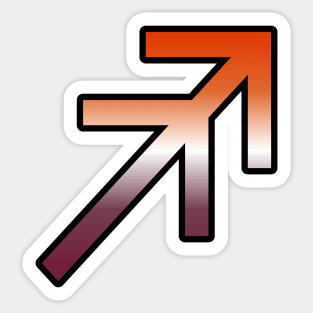 Sagittarius Lesbian Pride Symbol Sticker